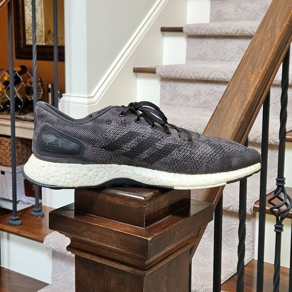 Adidas Men's PureBoost Knit Running Shoes, Gray, Sz 13 - Picture 8 of 16